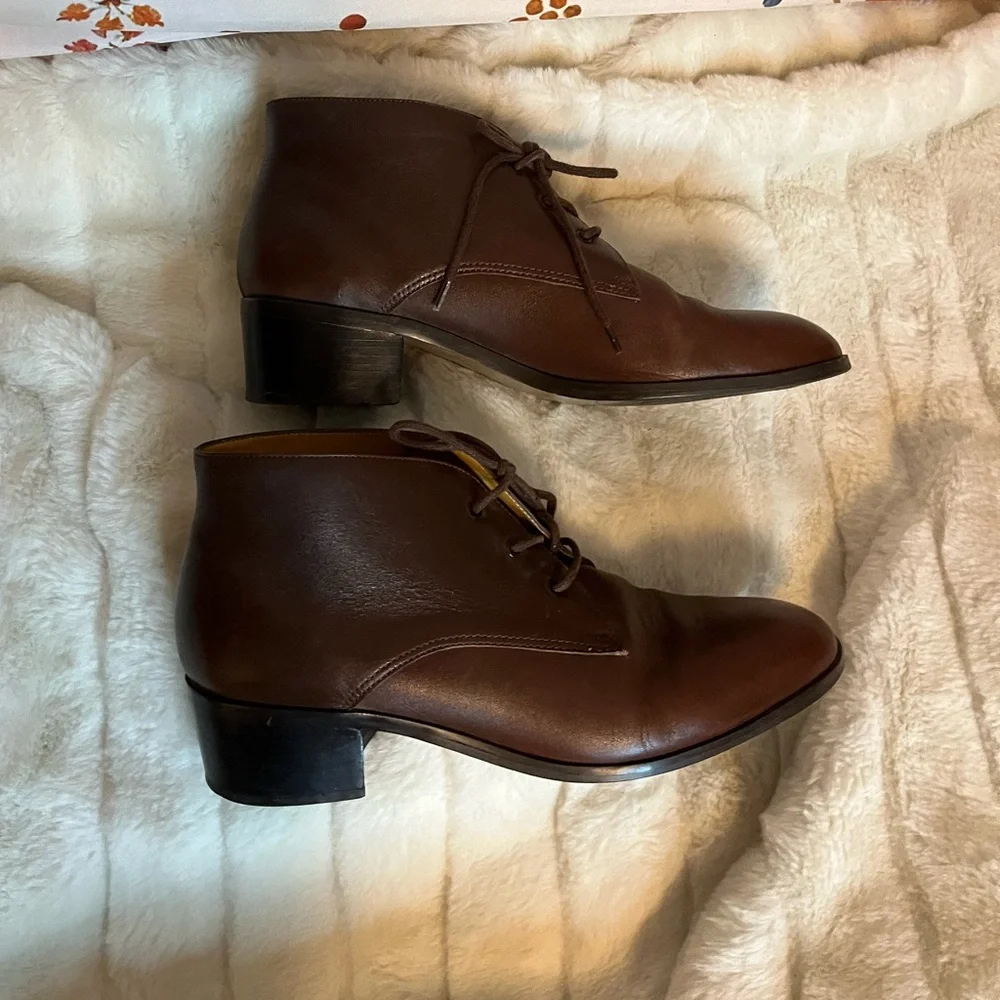 Vintage 80s Nicole Hamlin 7.5M Made In Brazil Brown Leather Hipster Classic Boot